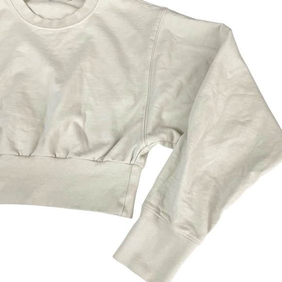 Talentless Dolman Crop Crewneck Pullover Sweatshirt Beige - Picture 12 of 14